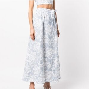 Reformation Blue and White Floral Maxi Skirt